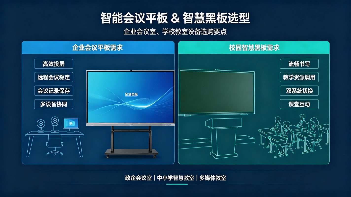 智能会议平板 & 智慧黑板选型：企业会议室、学校教室设备选购要点