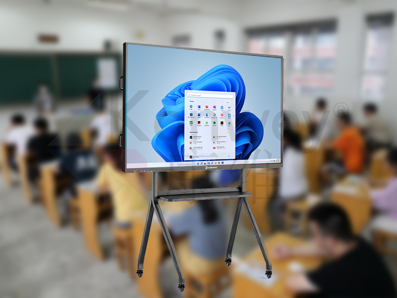 康维伟业的交互式会议机的外观和接口展示
