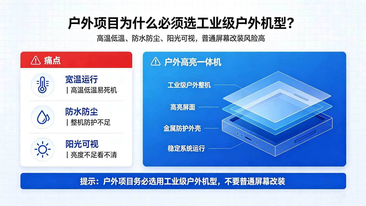 商业场景显示设备怎么选？广告机、触控一体机、户外高亮屏应用解析